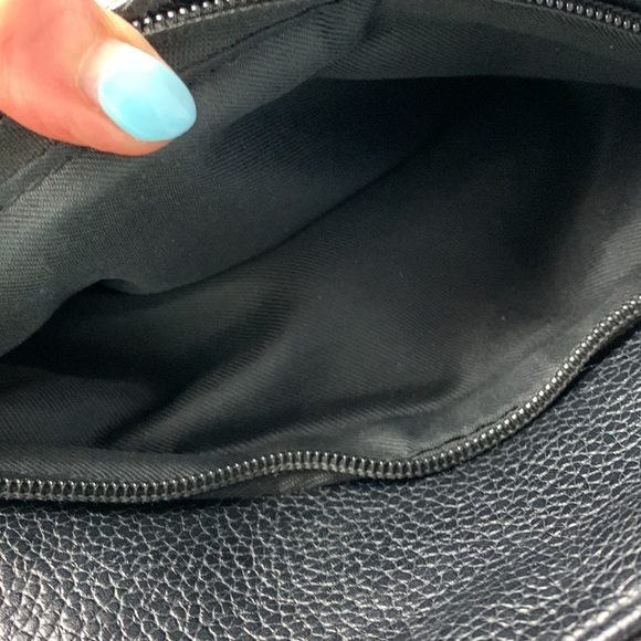 Black Textured Vegan Leather Slim Crossbody Bag - Picture 5 of 12